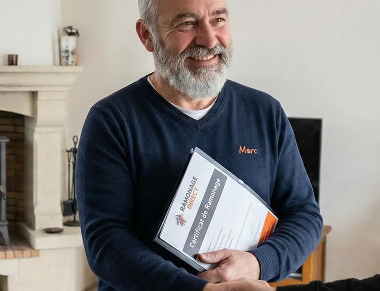 Photo d'un client satisfait de son pack annuel 2 ramonages-90€ par an