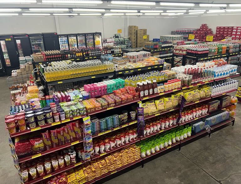 a grocery store with a variety of drinks and beverages