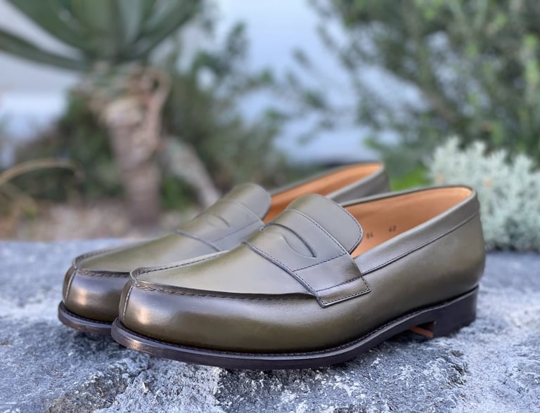 Mocassin homme luxe kaki