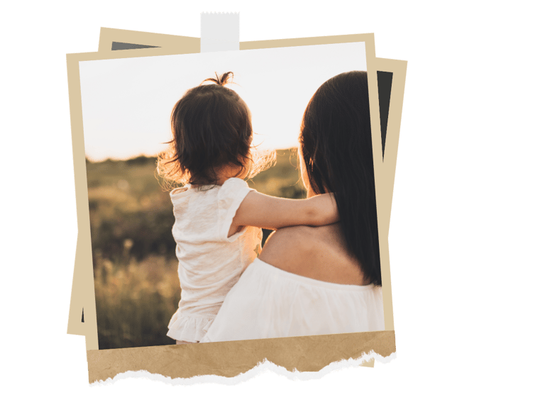 Mother hold daughter in her hands