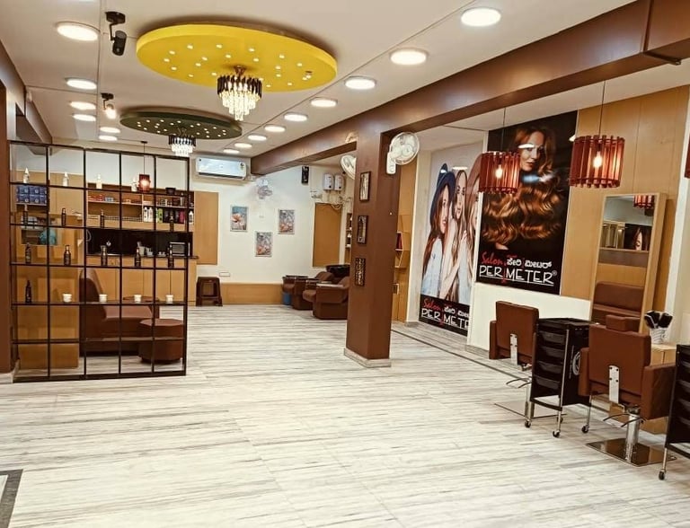 Elegant salon interior VV Puram branch