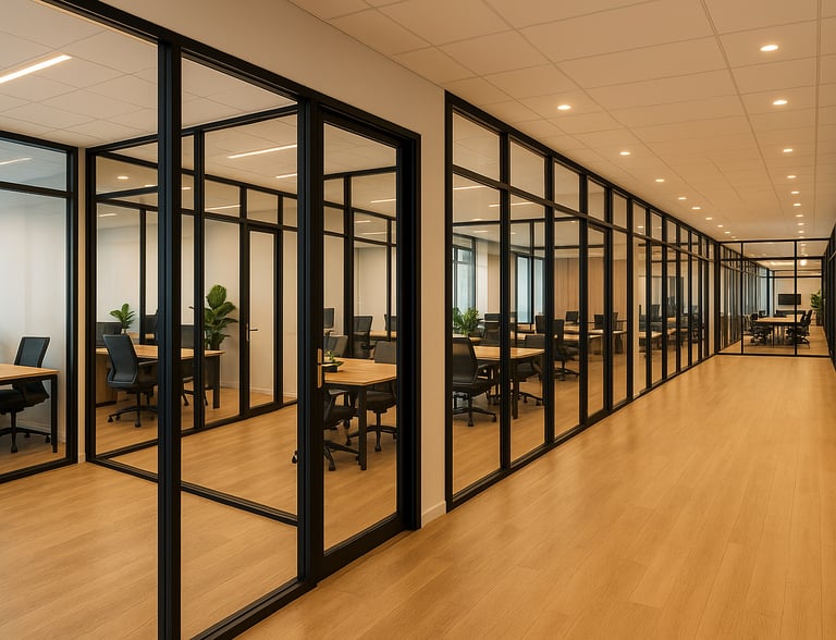 Aluminium office partitions