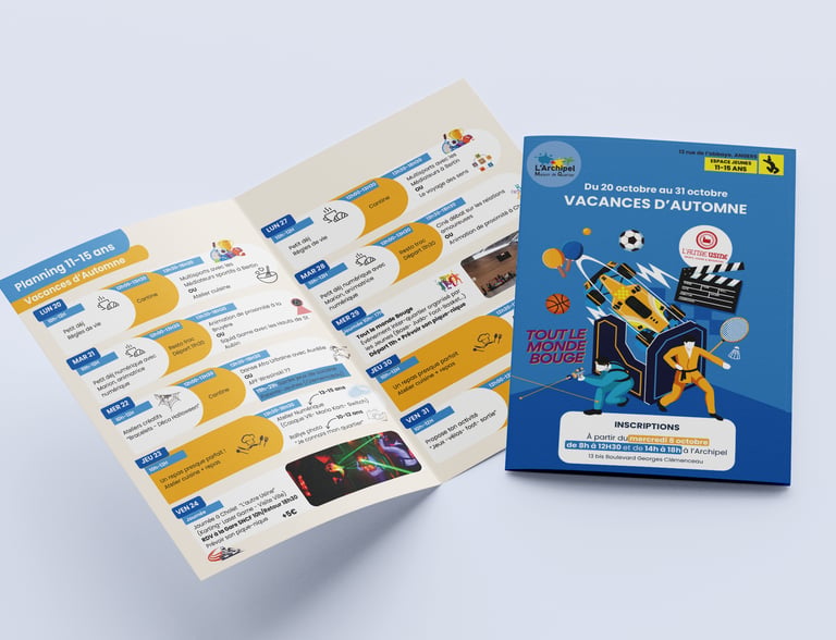 Supports de communication - Programme vacances- L'archipel - Angers - Amy Atelier Graphique