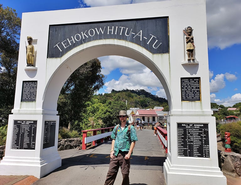 Steven in Whakarewarewa Village in Rotorua, New Zealand
