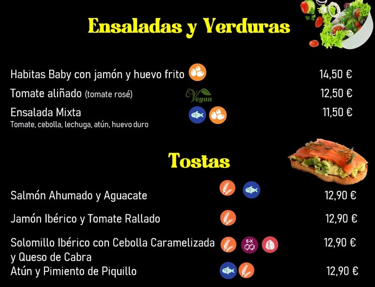 ensaladas y tostas