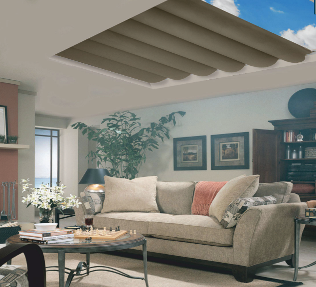 Blinds for ceiling with motor and remote