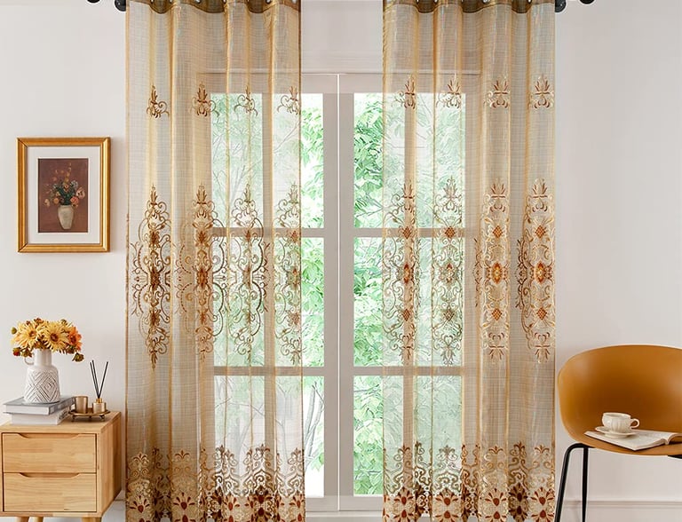 Elegant curtain with sheer combination both manual and motorised