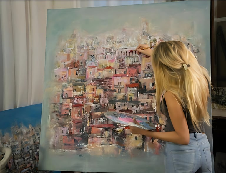 Artist Jessy Tabet portrait photo painting on canvas