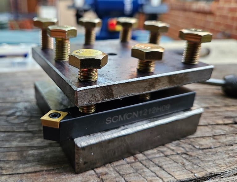 Picture showing a homemade four-way toolpost