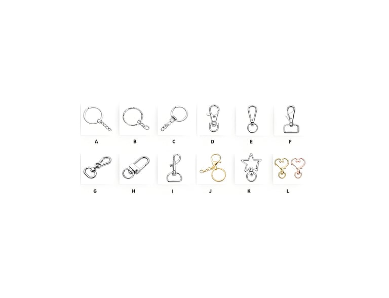 custom keychain attachments split ring and lobster clasp