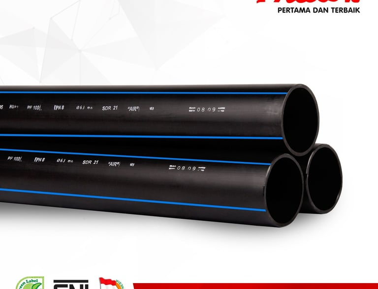a black pipe pipe Distributor pipa Pralon HDPE 