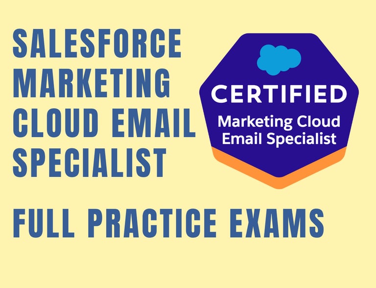 Foto com capa dos simulados de Salesforce Marketing Cloud Email Specialist