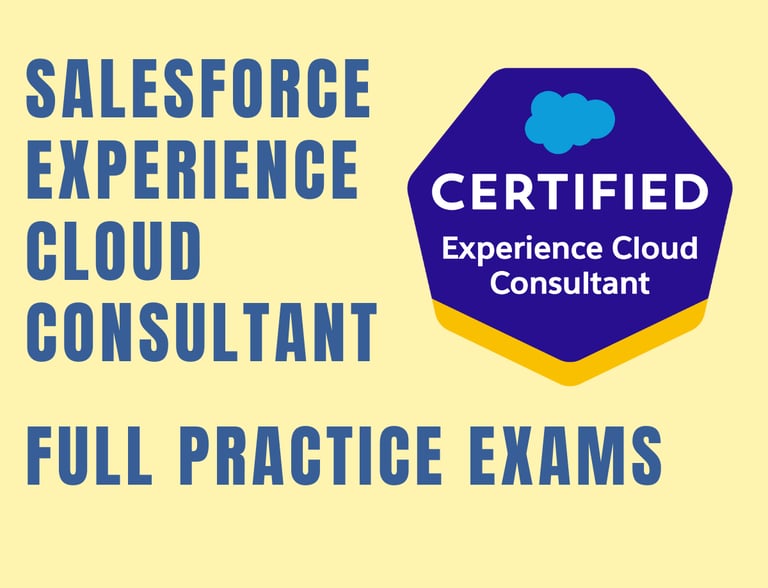Foto com capa dos simulados de Salesforce Experience Cloud Consultant