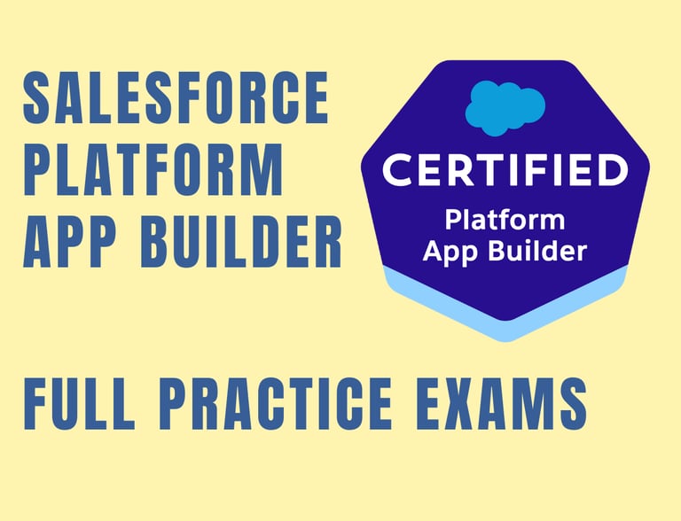 Foto com capa dos simulados de Salesforce Platform App Builder