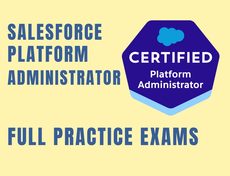 Foto com capa dos simulados de Salesforce Platform Administrator