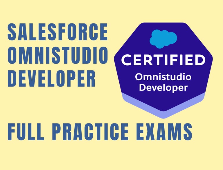 Foto com a capa dos simulados de Omnistudio Developer