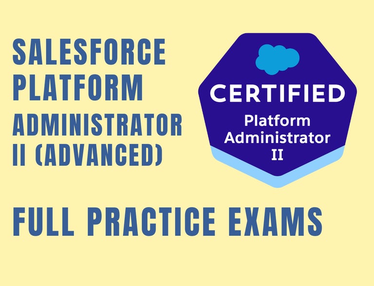 Foto com capa dos simulados de Salesforce Platform Administrator II