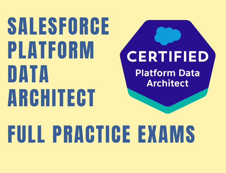 Foto com a capa dos simulados de Platform Data Architect