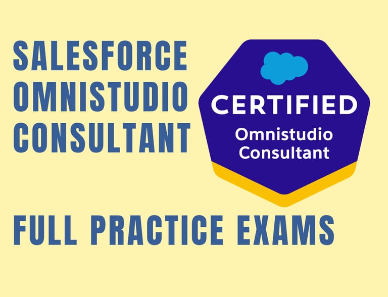 Foto com a capa dos simulados de Omnistudio Consultant