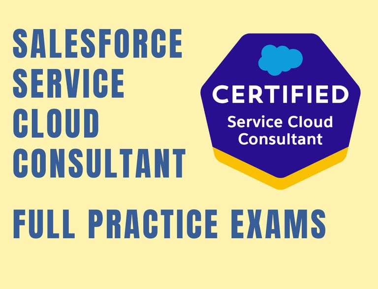 Foto com capa dos simulados de Salesforce Service Cloud Consultant