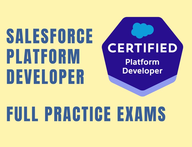 Foto com capa dos simulados de Salesforce Platform Developer