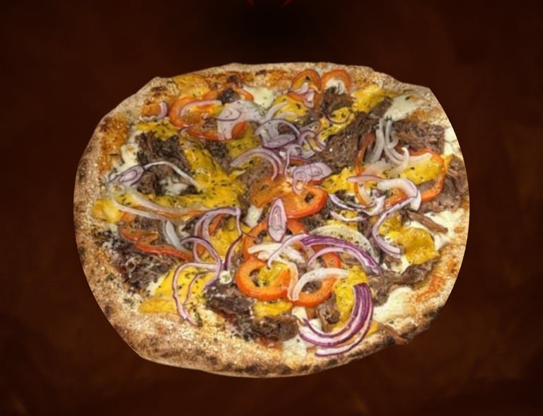 Pizza de Costela artesanal com massa leve da Pizzaria Caraíva Lisboa