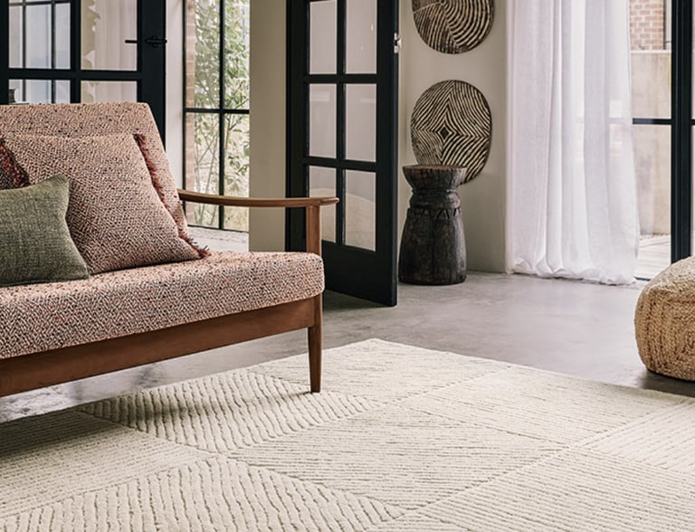 Tapis modèle Nula Egret de la marque ROMO en laine