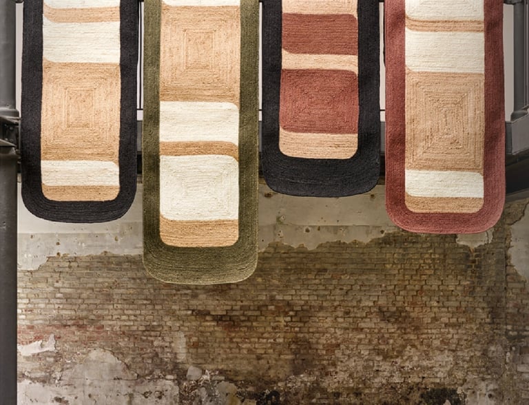 TAPIS MODELE BALI MAISON CASAMANCE EN JUTE ET COTON TRESSE MAIN