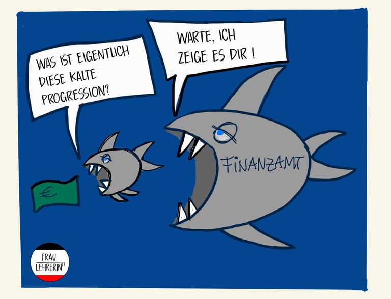 karikatur was ist eigentlich kalte Progression - warte ich zeige es dir -bildung