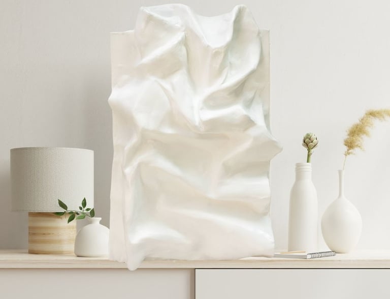 Bespoke Art plaster relief sculpture on display at Society Salon, 67 Sparks Street, downtown Ottawa.