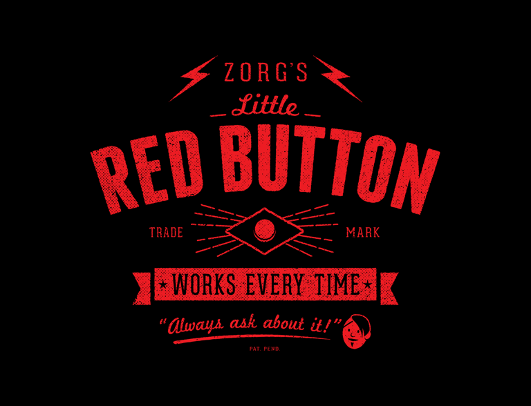 "Little Red Button" vintage apparel design
