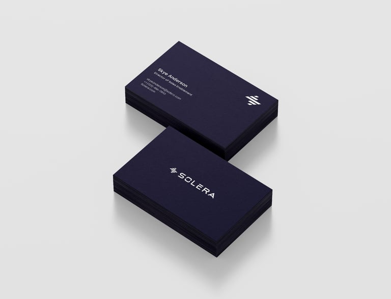 Business card design, front and back