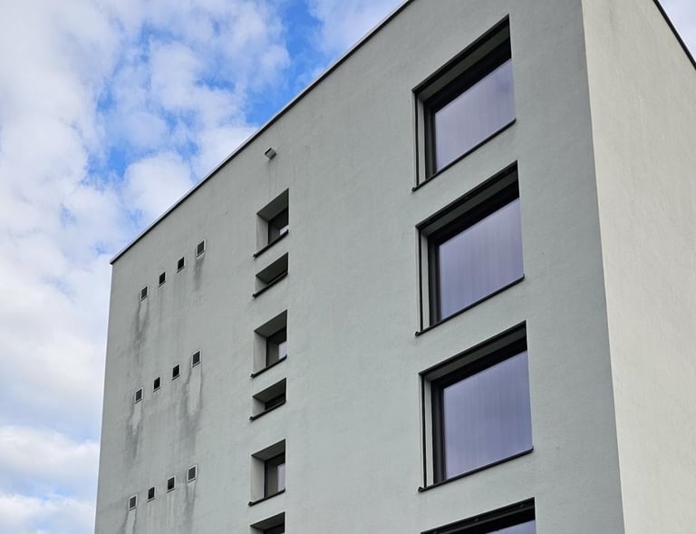 facade cleaning with a drone