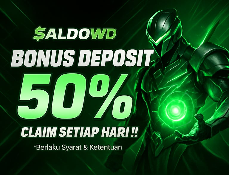Klaim Bonus Deposit 50% Setiap Hari di SALDOWD! Penawaran spesial untuk meningkatkan saldo bermain