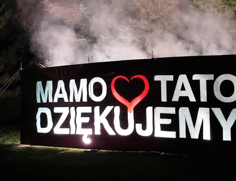 dziękujemy rodzicom pirofolie race morskie stroboskopy