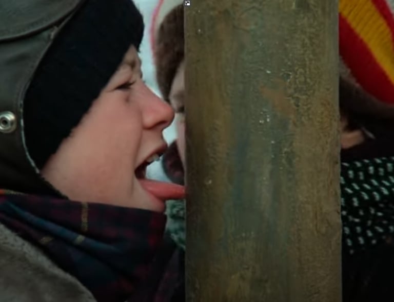 A Christmas Story: Flick Takes a Lick and Gets a Lickin'