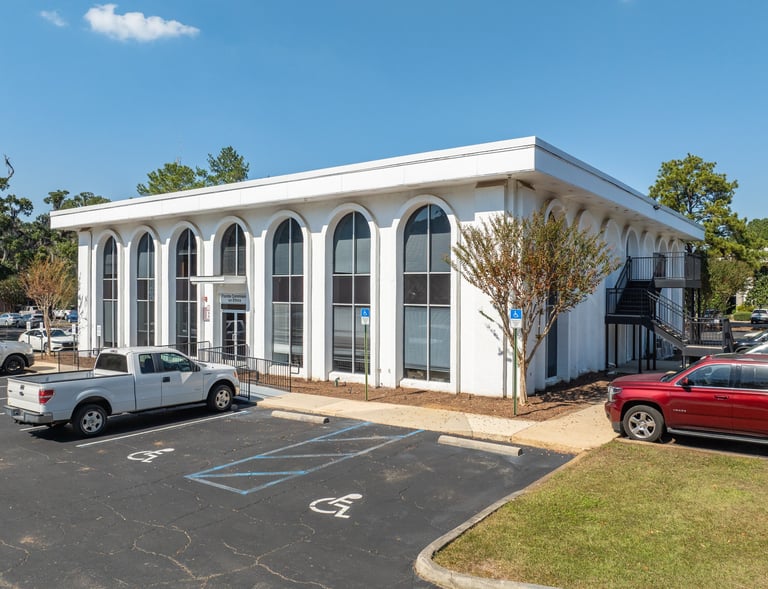 Drone image of professional office building