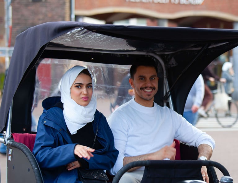 manar and ali from dubai on bike taxi