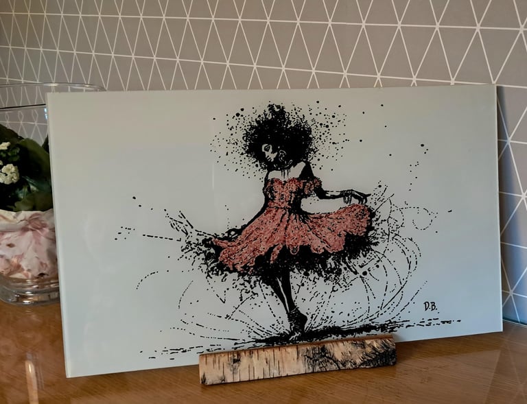 a painting of a woman in a dress