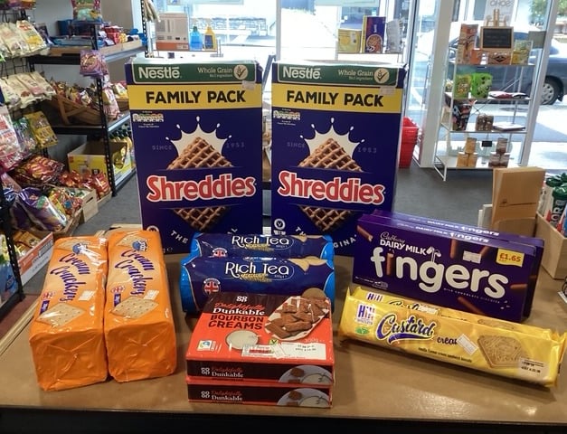 a variety of sweets in a store