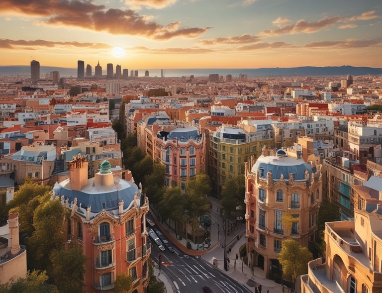 Nighttime cityscape illuminated by streetlights and lively nightlife spots.