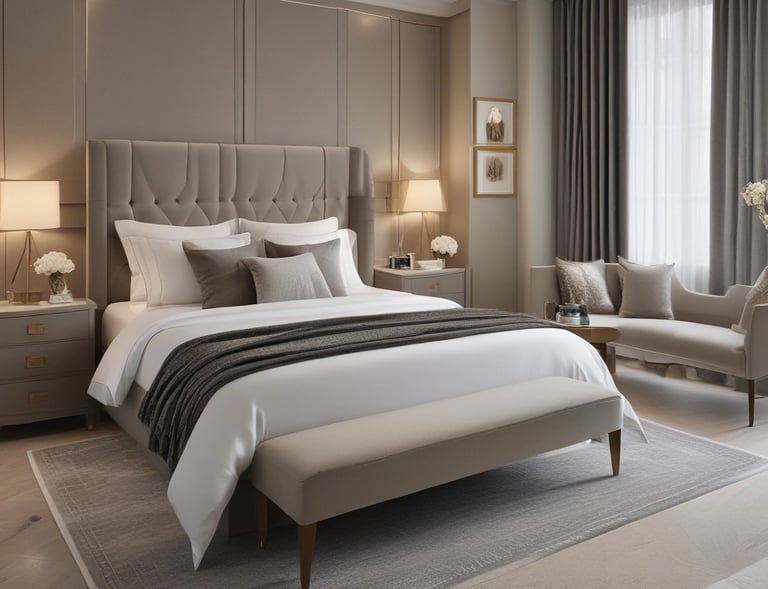 a bedroom with a bed and a chair