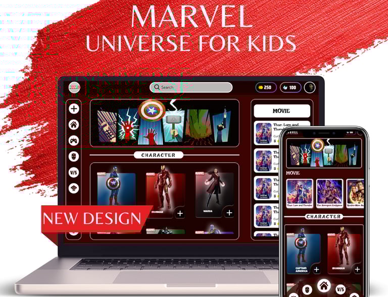 marvel kid ui ux