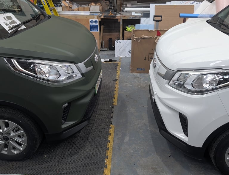 Maxis van wrapped in Avery supreme matte khaki green