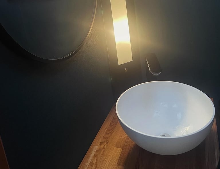 Badezimmer Wohnwagen Renovierung Waschbecken