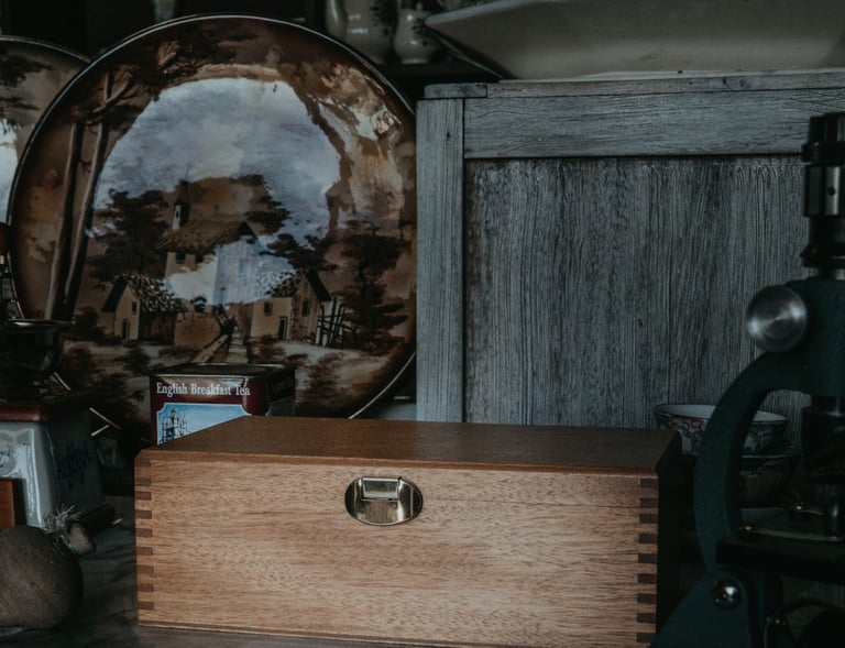 A vintage environment with a wooden box