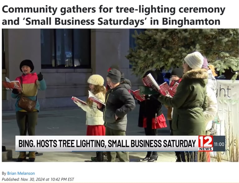 Beth and I brought kids our to sing for the Tree-Lighting ceremony in da Bing