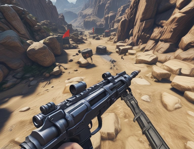 Close-up of a classic Unreal Tournament flag base designed with intricate textures and defensive traps.