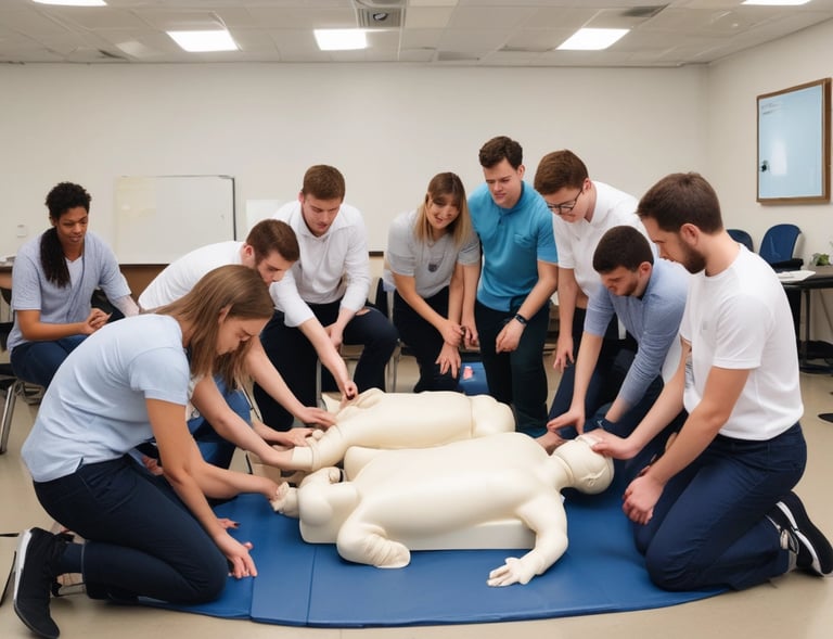 Participants receiving certificates after completing an emergency response course.