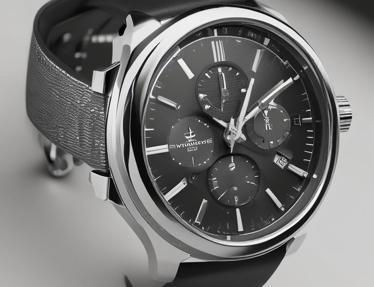 A stylish smartwatch displaying fitness stats on a wrist outdoors